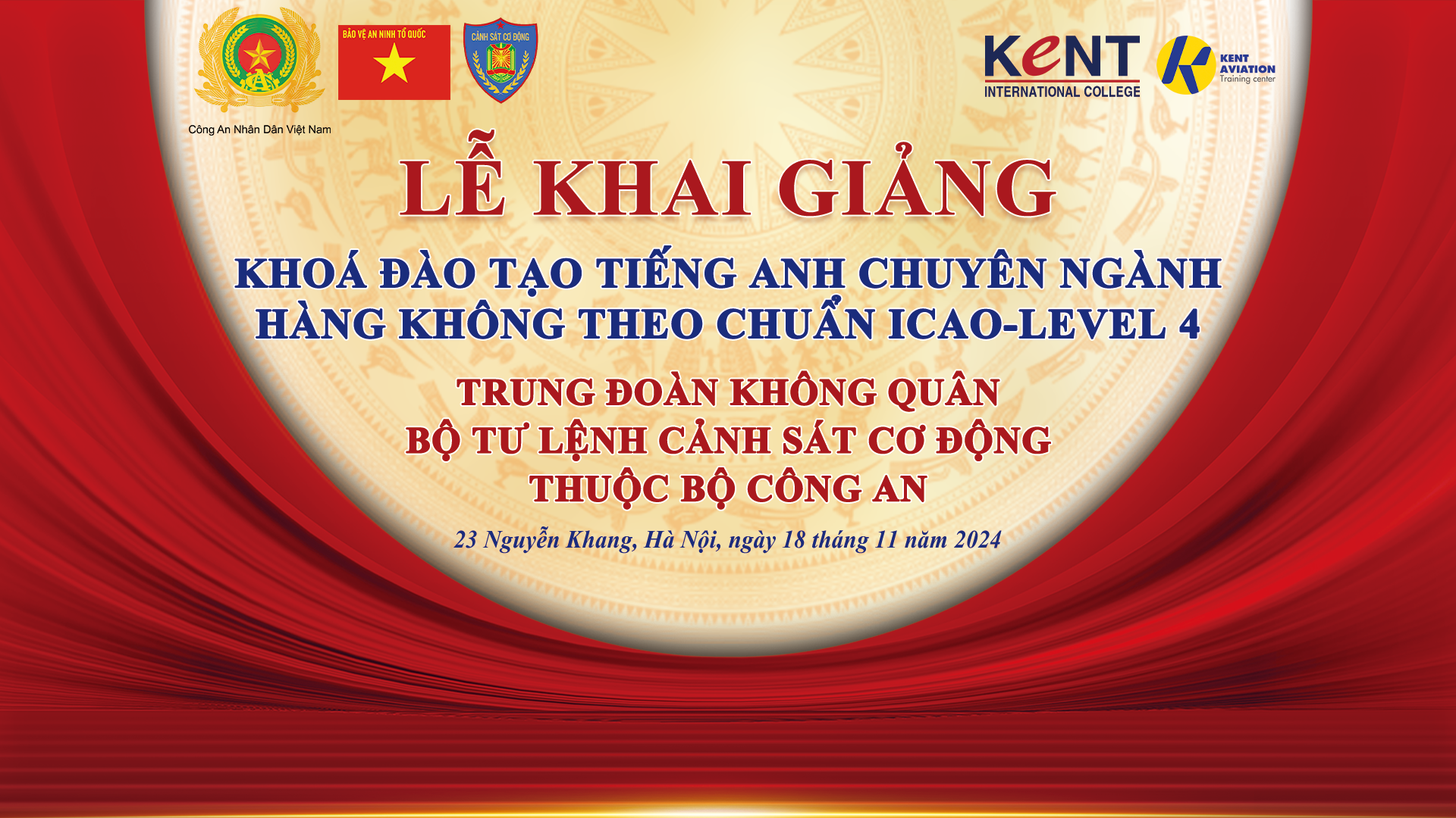 [THÔNG BÁO SỰ KIỆN SẮP DIỄN RA]  LỄ KHAI GIẢNG KHÓA ĐÀO TẠO TIẾNG ANH CHUYÊN NGÀNH HÀNG KHÔNG THEO TIÊU CHUẨN ICAO-LEVEL 4